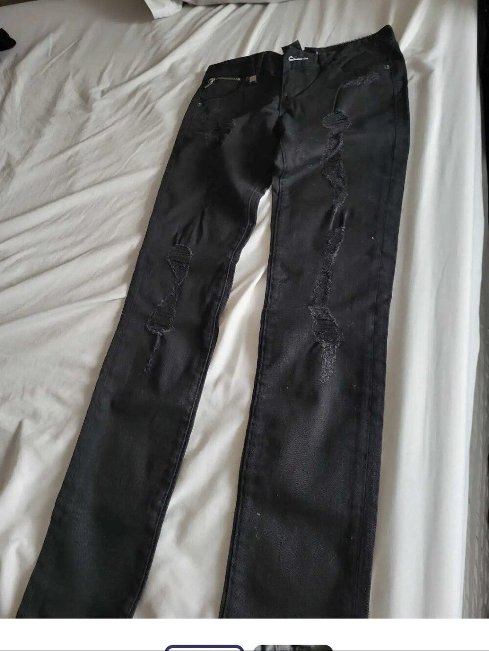 A/X Armani Exchange Black Jeans with Branded Button